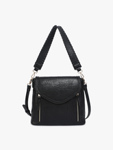 Load image into Gallery viewer, Lorelei Double Zip Whipstitch Trim Crossbody - Black
