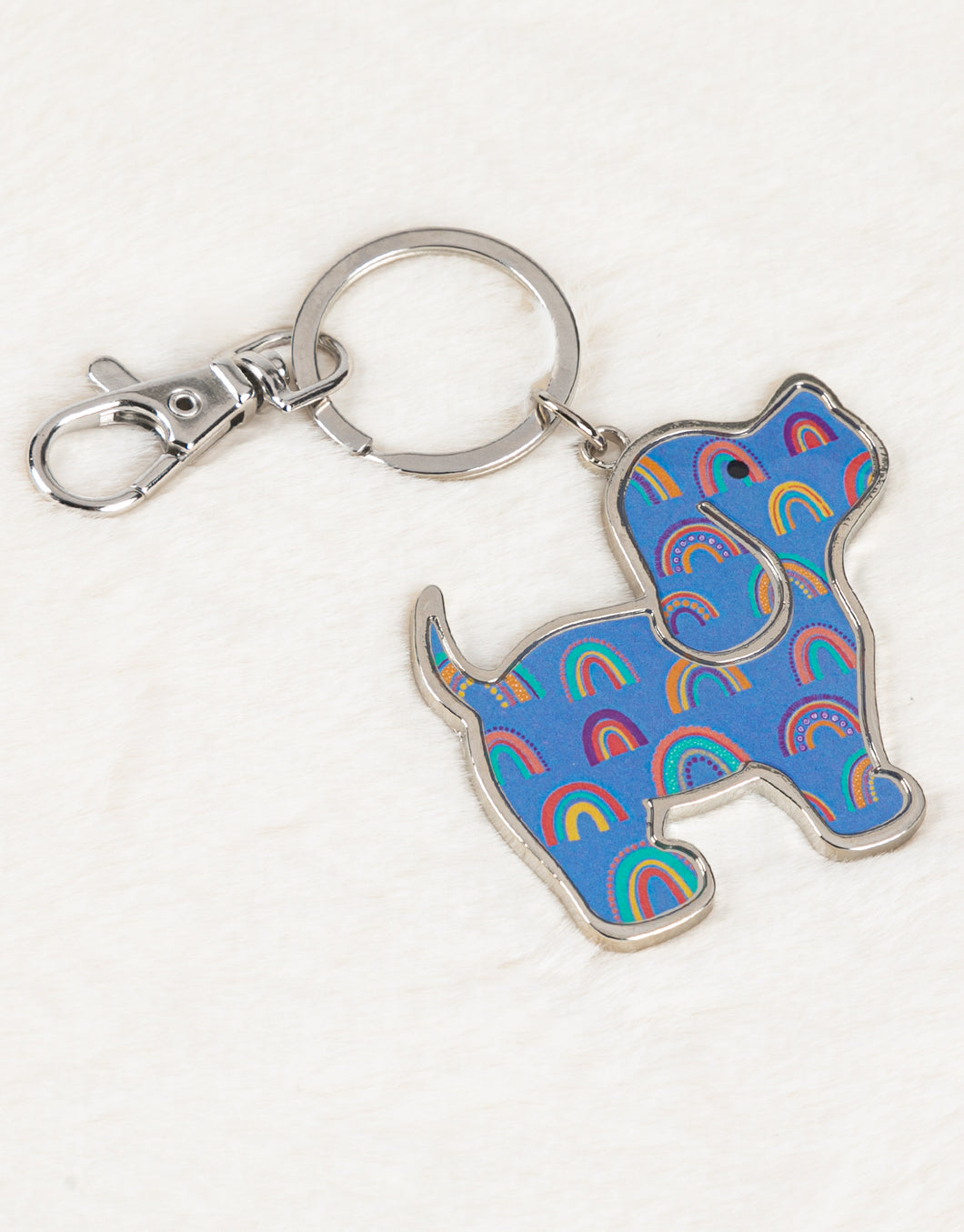 Puppie Love Rainbow Pup Keychain