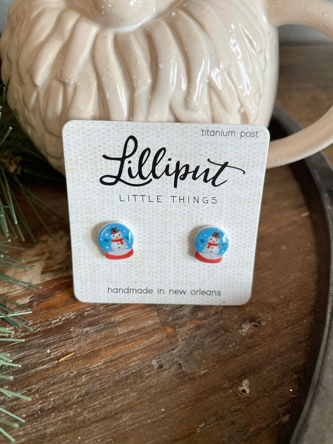 Snowman Snowglobe Earrings