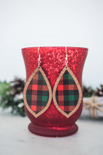 Load image into Gallery viewer, Christmas Plaid Inset Dangle Earrings