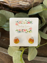 Load image into Gallery viewer, Glitter Candy Corn Stud Earrings