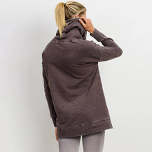 Load image into Gallery viewer, Cowl Neck Overlay Sweater-Raisin