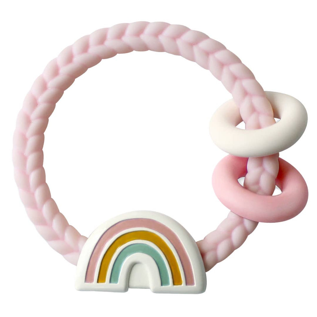 Itzy Ritzy Silicone Teething Rattle - Rainbow