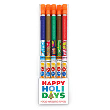 Load image into Gallery viewer, Happy Holidays Scented Pencil Toppers 5 Pack