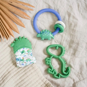 Itzy Ritzy Silicone Teether Rattle - Dinosaur