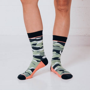 Woven Pear Camo Crew Sock