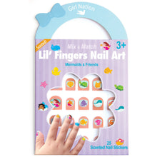 Load image into Gallery viewer, Lil’ Fingers Nail Art Mermaid Friends