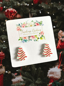 Christmas Cake Stud Earrings