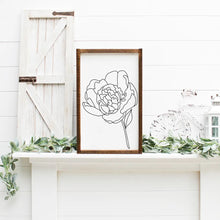 Load image into Gallery viewer, Peony Flower Wood Sign