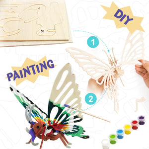 3D Puzzle with Paint Kit - Butterfly