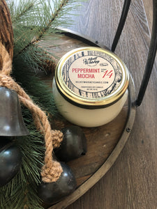 Velvet Whiskey Candle Company Peppermint Mocha Handpoured Soy Candle 10 Oz