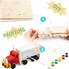 Load image into Gallery viewer, 3D Wooden Puzzle Paint Kit-Tractor Trailer Truck