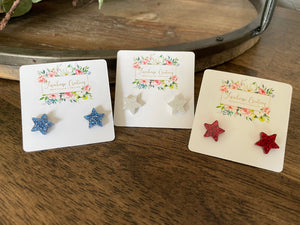 Red Star Spangled Earrings