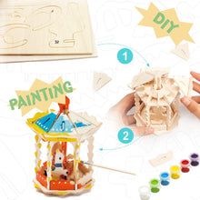 Load image into Gallery viewer, 3D Wooden Puzzle Paint Kit - Carrousel