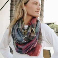 Load image into Gallery viewer, Multicolor Plaid Infinity Scarf