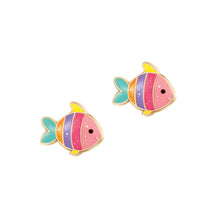 Load image into Gallery viewer, Glitter Rainbow Fish Cutie Stud Earrings