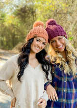 Load image into Gallery viewer, Chenille Chunky Knit Faux Fur Pom C.C Beanie Hat - Coco Berry