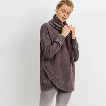 Load image into Gallery viewer, Cowl Neck Overlay Sweater-Raisin