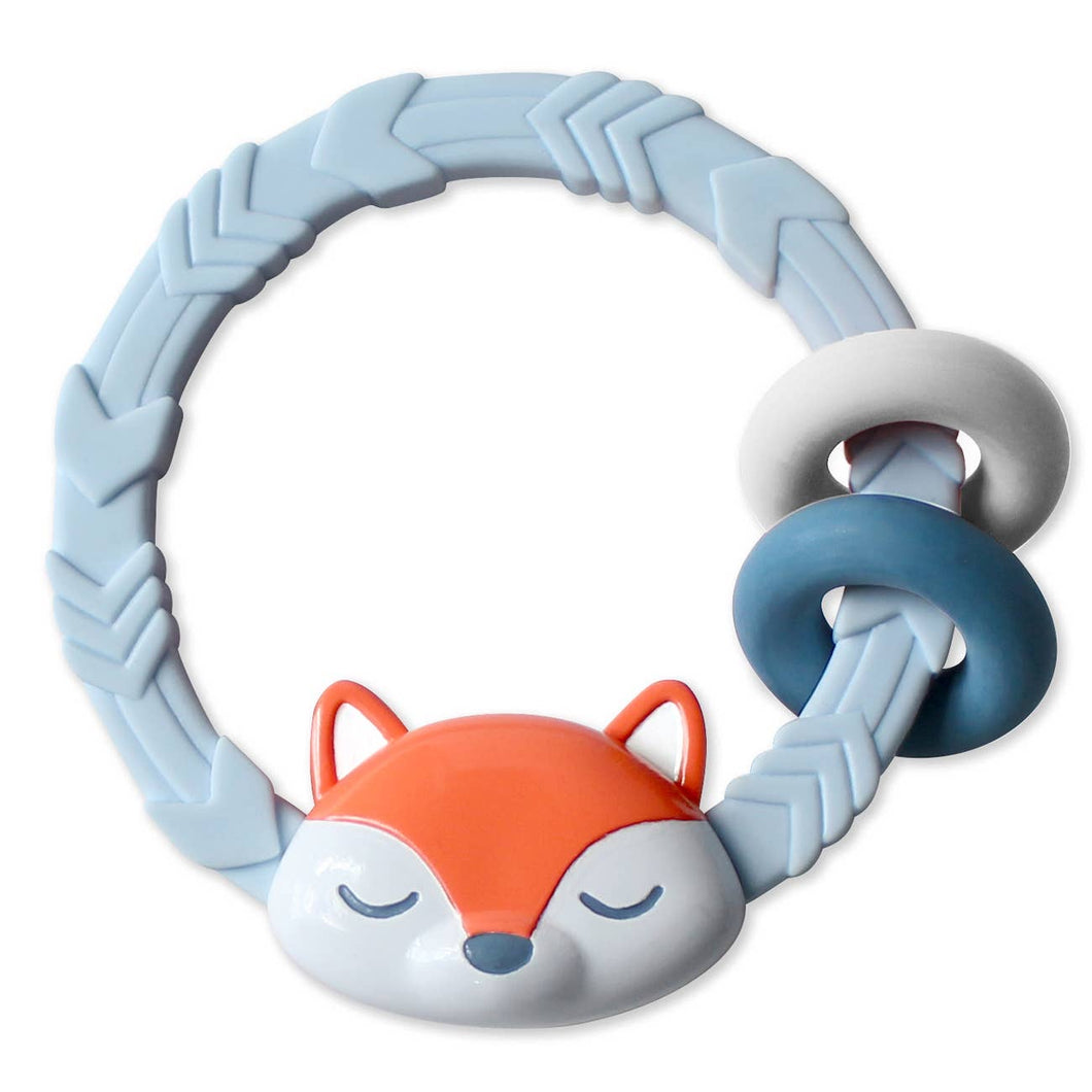 Itzy Ritzy Silicone Teething Rattle - Fox