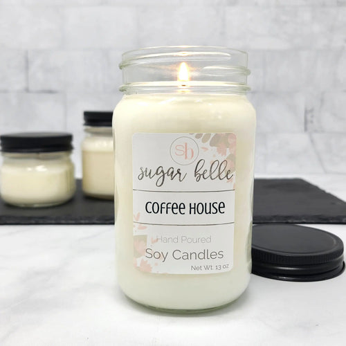 Coffee House Mason Jar Soy Candle - 16oz