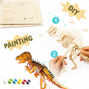 3D Puzzle with Paint Kit - T Rex Dinosaur