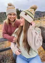 Load image into Gallery viewer, Fair Isle Print C.C Beanie Hat - Beige