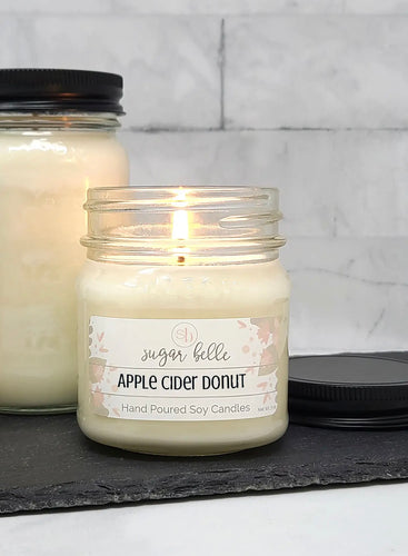 Apple Cider Donut Mason Jar Soy Candle 7oz