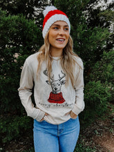 Load image into Gallery viewer, Merry Christmas Reindeer Long Sleeve Tee