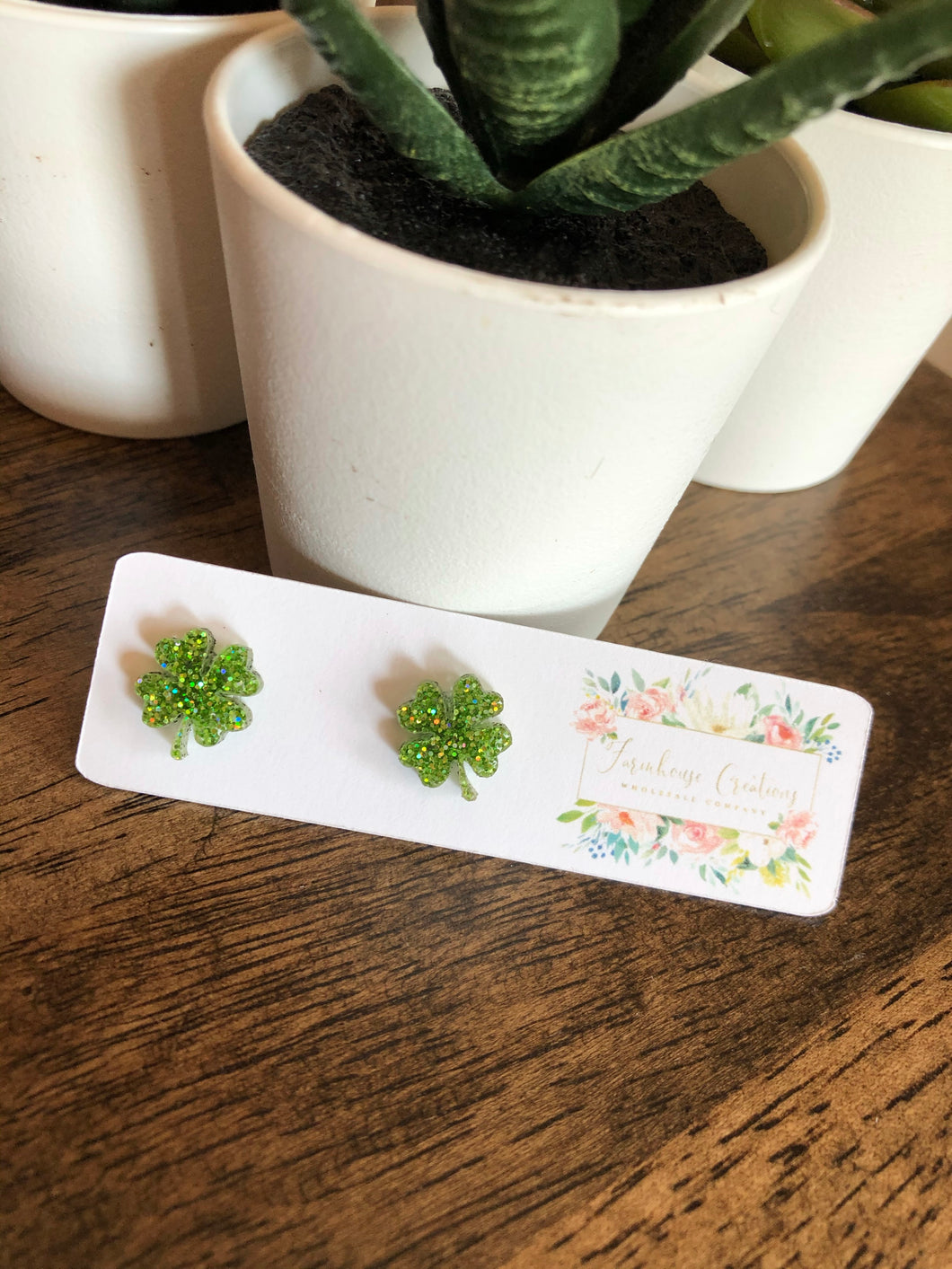 Sparkly Shamrock Earrings