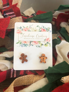 Gingerbread Acrylic Stud Earrings