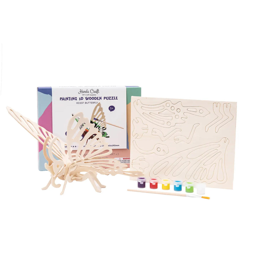 3D Puzzle with Paint Kit - Butterfly