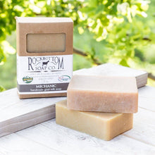 Load image into Gallery viewer, Rock Bottom Soap Co. Mechanics handmade goat milk soap made with Ground Pumice