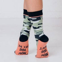 Load image into Gallery viewer, Woven Pear Camo Crew Sock