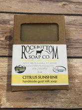 Load image into Gallery viewer, Rock Bottom Soap Co. Citrus Sunshine handmade goat milk soap