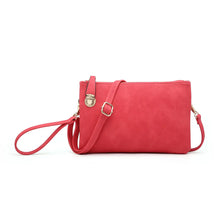 Load image into Gallery viewer, Hot Pink Sarah Crossbody/Clutch w/ Top Zip &amp; Lock Closure