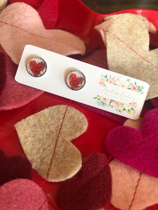 Photo Glass Heart Earrings