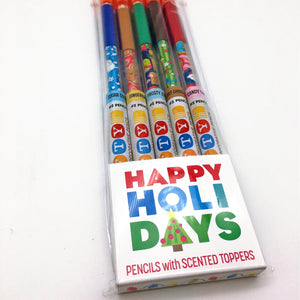 Happy Holidays Scented Pencil Toppers 5 Pack