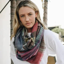 Load image into Gallery viewer, Multicolor Plaid Infinity Scarf