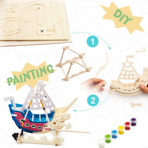 3D Puzzle with Paint Kit - Swing Boat