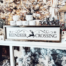 Load image into Gallery viewer, Reindeer Crossing Wood Sign