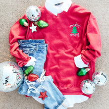 Load image into Gallery viewer, Rockin Around Embroidered Fleece Crew Sweatshirt
