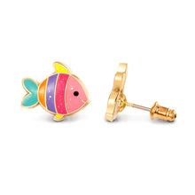 Load image into Gallery viewer, Glitter Rainbow Fish Cutie Stud Earrings