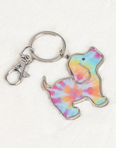 Puppie Love Tie Dye Pup Keychain