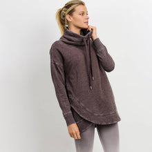 Load image into Gallery viewer, Cowl Neck Overlay Sweater-Raisin