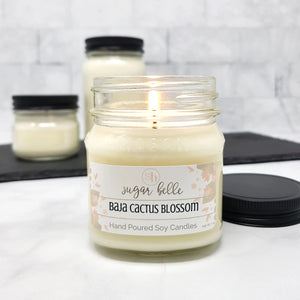 Baja Cactus Blossom Mason Jar Soy Candle